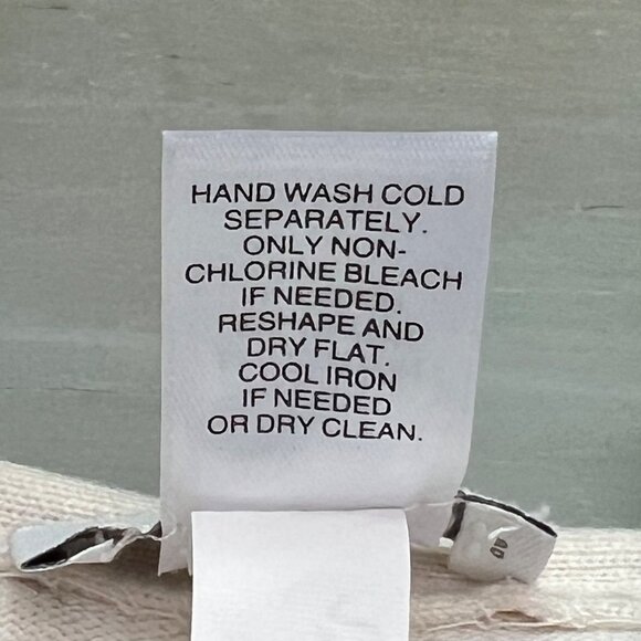 J Jill Cardigan Sweater Pleated Back Floral Button Front White Blue Size Small - Picture 6 of 12